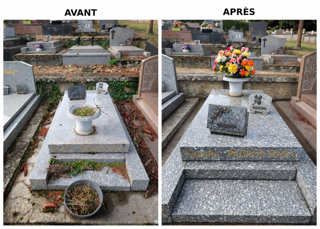NETTOYAGE DE TOMBE OISE SOMME AISNE AU SOIN DES SÉPULTURES